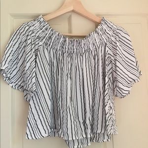 Urban Outfitters striped off shoulder size medium